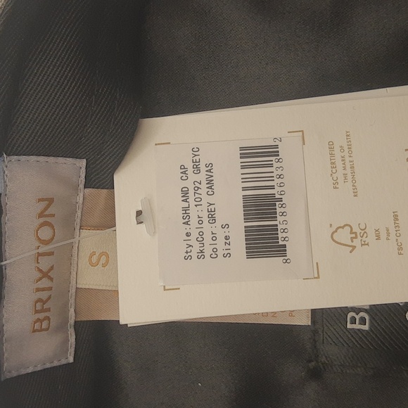 Brixton Ashland Cap Canvas Hat Grey Small NEW - Picture 10 of 13